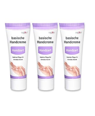 CareMed basische Handcreme Handzart 3x 75ml Tube