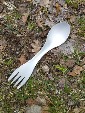 Göffel silber aus Titan Outdoor Spork Besteck Gabel Löffel mit Nylontasche