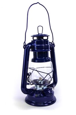 Petroleum Sturmlampe 24 cm blau 1x Docht Sturmlaterne Laterne Lampe Camping