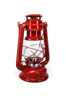 Petroleum Sturmlampe 24 cm rot 1x Docht Sturmlaterne Laterne Lampe Camping