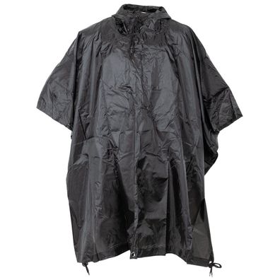 Regenponcho schwarz Rip Stop 144x223 cm Camping Survival Outdoor Poncho Tarp MFH