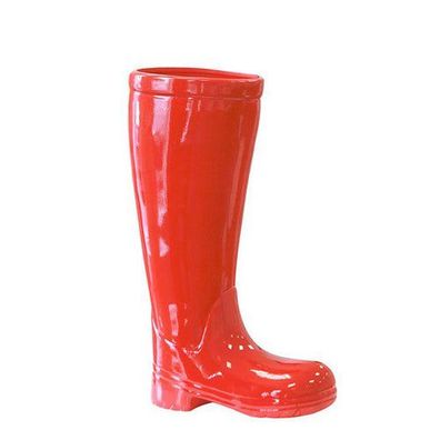 Keramik Schirmständer "Stiefel", rot, H.45cm, von Gilde Handwerk