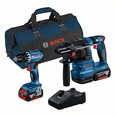 Bosch Combo Kit Akku-Bohrschrauber GSR 18V-45 + Akku-Bohrhammer GBH 18V-22