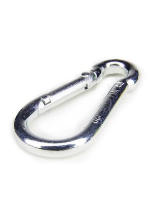 Edelstahl Karabiner silber Karabinerhaken Schnappverschluss 120 kg Tragfähigkeit