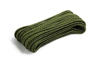 Paracord Seil 550lb 4mm x 20m grün/weiß Fallschirmschnur Typ III Zeltschnur Seil