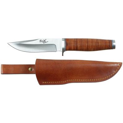 Fahrtenmesser Ranger 11 mit Scheide Ledergriff Klinge 11 cm Messer Fox Outdoor