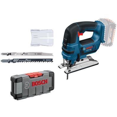 Bosch Akku-Stichsäge GST 18V-LI B Solo inkl. 30tlg. Stichsägeblätter-Set Wo