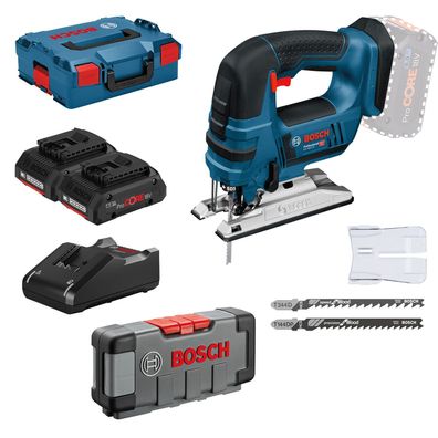 Bosch Akku-Stichsäge GST 18V-LI B / 2x 4,0 Ah ProCORE18V Akku + Ladegerät i