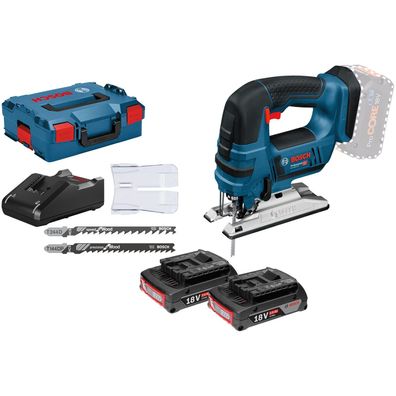 Bosch Akku-Stichsäge GST 18V-LI B / 2x 2,0 Ah Akku + Ladegerät inkl. Zubehö