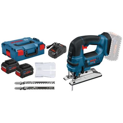 Bosch Akku-Stichsäge GST 18V-LI B / 2x 5,5 Ah ProCORE18V Akku + Ladegerät i