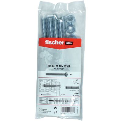 Fischer 8x Gewindeanker FIS GS M10 x 165 - 044587