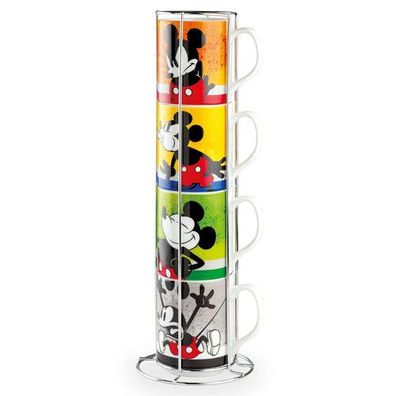 Tasse / Becher Mickey , 4er Set- 4fach sortiert, Porzellan, von Gilde Handwerk