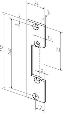 ASSA ABLOY Flachschließbl.106 STA verz. ktg.B.24xL.110mm DIN L/R - -10641