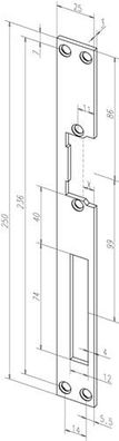 ASSA ABLOY Flachschließbl.021 STA verz. ktg.B.25xL.250mm DIN L/R - -2141