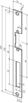 ASSA ABLOY Flachschließbl.338 STA verz. ktg.B.24xL.250mm DIN L/R - -33841