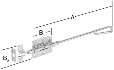 Vormann Bolzen-Stangenriegel STA blau verz.L.400mm B.100mm Bolzen-ß 16mm