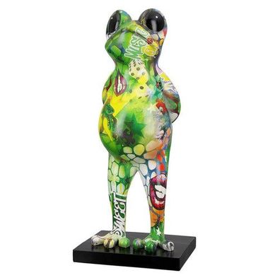 Skulptur Frosch Street Art, grün, Polyresin, H30,5cm, von Gilde Handwerk