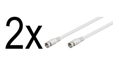 2 x SAT DVB-S SatelitenKabel F Stecker 75 Ohm für Satellit LNB Anschlusskabel