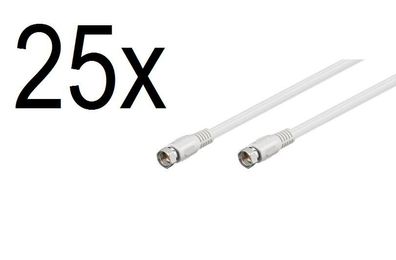 25 x SAT DVB-S SatelitenKabel F Stecker 75 Ohm für Satellit LNB Anschlusskabel