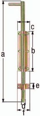 GAH Alberts Bolzen-Stangenriegel L.400mm B.57mm STA galv. gelb verz. Aussch