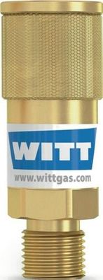 WITT Schlauchkupplung SK 100-1, K 100-2 Brenngas G 3/8Zoll LH AGS Körper