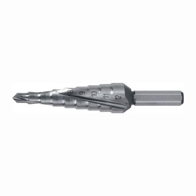 RUKO Stufenbohrer HSSE-Co 5 spiralgenutet mit Kreuzanschliff ß 4 - 12 mm