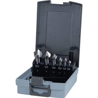 RUKO Kegel- und Entgratsenker-Satz 6tlg. DIN 335 Form C 90Â° Hartmetall ß 6,