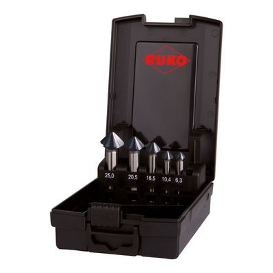 RUKO Kegel- und Entgratsenker-Satz Ultimatecut 5tlg. DIN 335 Form C 90Â° HSS