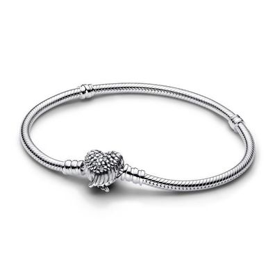 Armband 21 cm - Silber - Flügel Herz Verschluss