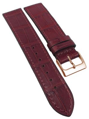 Herzog Italo-Kroko burgund > Uhrenarmband > Leder Krokoprägung