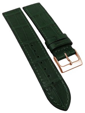 Herzog Italo-Kroko > Uhrenarmband > dunkelgrün Leder Krokoprägung