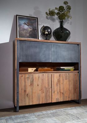 Highboard 130cm 'Genua' Akazie gebürstet