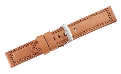 Herzog Defender Uhrenarmband Kalbsleder Braun Doppelnaht gleichlaufend