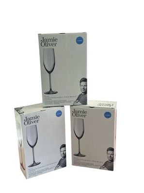 Jamie Oliver Barware Champagnerglas 6er Set, Sektflöte Stielglas 200 ml