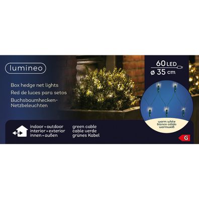 Lumineo LED Buchsbaumkugelnetz Ø 35 cm 60 Lichter warmweiß