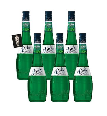 Bols 6er-Set Peppermint Green Liqueur 6x0,7l (24% vol.)- [Enthält Sulfite]