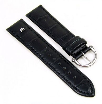 Maurice Lacroix Band 20mm | Kalbsleder-Louisiana-Optik schwarz 19473S