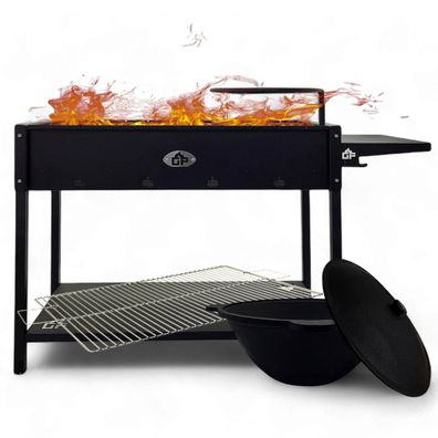 Mangal Set Batyr XL Schaschlikgrill 100cm mit Grillrost Kasan 8L