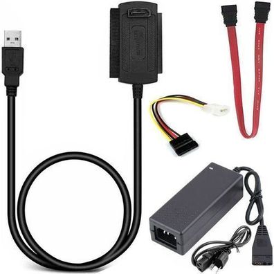 SATA/ IDE Adapter USB 2.0 Docking Station für 2,5” und 3,5” HDD SSD Konverter Retoo