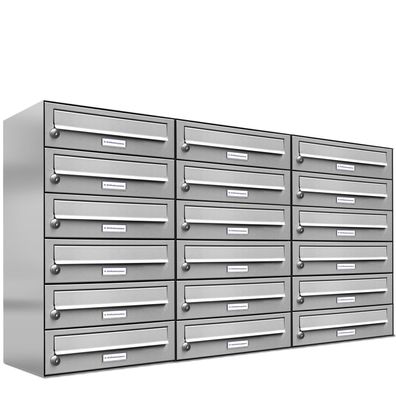 18er Premium Edelstahl Briefkasten Anlage für Außen Wand Design Postkasten 3x6