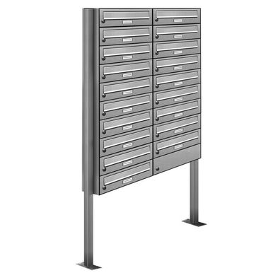 19er Premium Standbriefkasten Edelstahl Anlage freistehend Postkasten Ständ.2x10