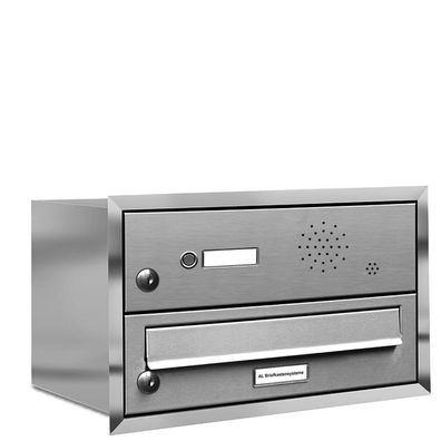 1er Premium Unterputz Briefkasten mit Klingel 1 Fach V2A Postkasten Anlage A4