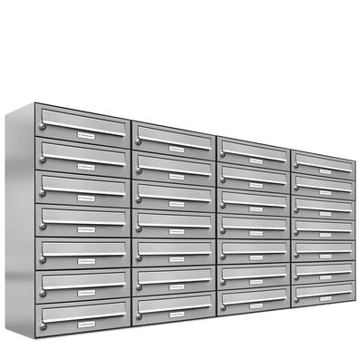 28er Premium Edelstahl Briefkasten Anlage für Außen Wand Design Postkasten 4x7