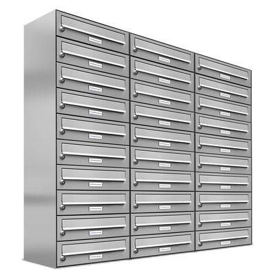 30er Premium Edelstahl Briefkasten Anlage für Außen Wand Design Postkasten 3x10
