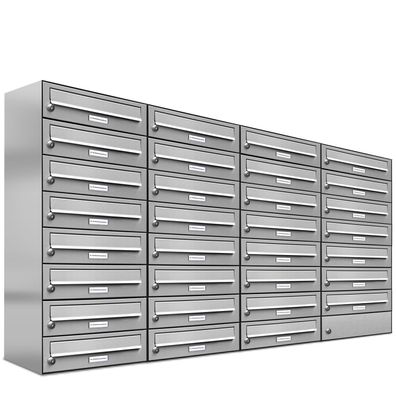 31er Premium Edelstahl Briefkasten Anlage für Außen Wand Design Postkasten 4x8