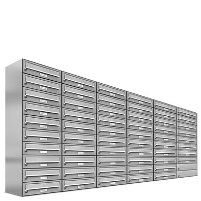 58er Premium Edelstahl Briefkasten Anlage für Außen Wand Design Postkasten 6x10