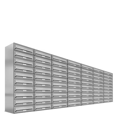 70er Premium Edelstahl Briefkasten Anlage für Außen Wand Design Postkasten 6x12