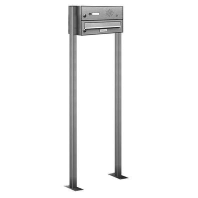 1er Premium V2A Edelstahl Standbriefkasten Anlage Klingel Postkasten design L