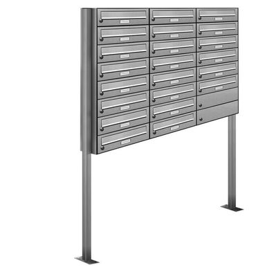 22er Premium Standbriefkasten V2A Edelstahl Anlage freistehend Postkasten design