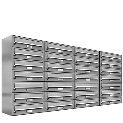 28er Premium V2A Edelstahl Briefkasten Anlage Außen Wand Design Postkasten 4x8